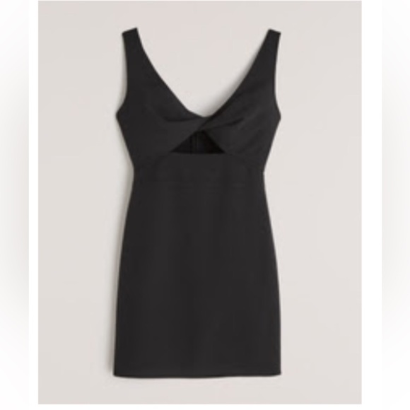 Abercrombie and fitch twist front cutout slip dress in black size medium - Picture 1 of 1